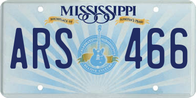 MS license plate ARS466
