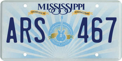 MS license plate ARS467