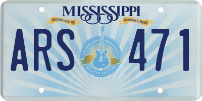 MS license plate ARS471