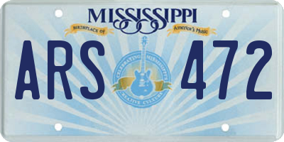 MS license plate ARS472