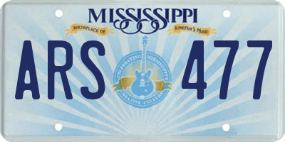 MS license plate ARS477