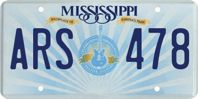 MS license plate ARS478