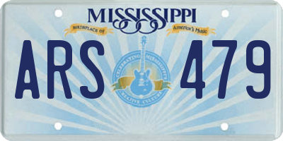 MS license plate ARS479