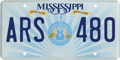 MS license plate ARS480