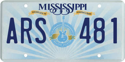 MS license plate ARS481