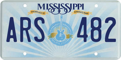 MS license plate ARS482