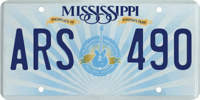 MS license plate ARS490
