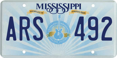 MS license plate ARS492