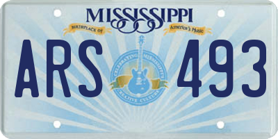 MS license plate ARS493