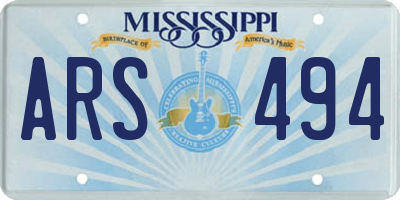 MS license plate ARS494