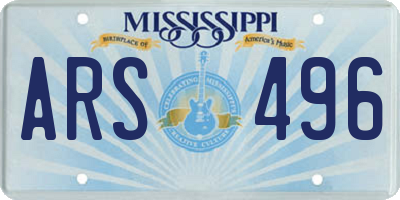 MS license plate ARS496