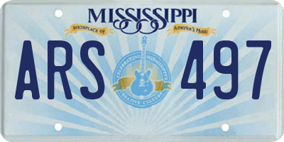 MS license plate ARS497