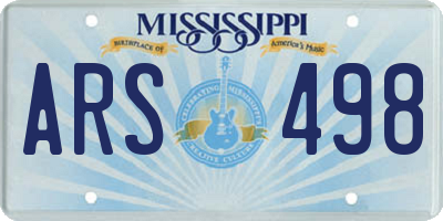 MS license plate ARS498