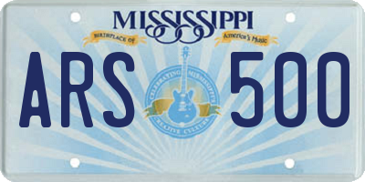 MS license plate ARS500
