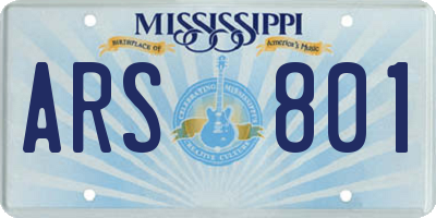 MS license plate ARS801