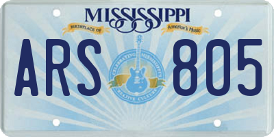 MS license plate ARS805