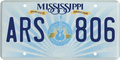 MS license plate ARS806