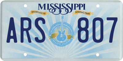 MS license plate ARS807