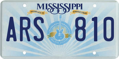 MS license plate ARS810
