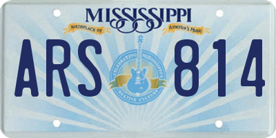 MS license plate ARS814