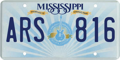 MS license plate ARS816