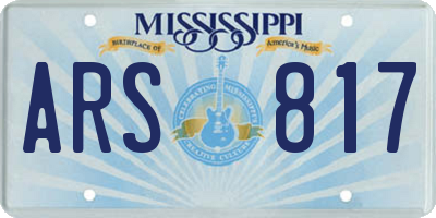 MS license plate ARS817