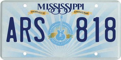 MS license plate ARS818
