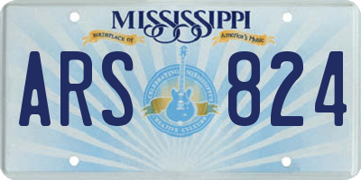 MS license plate ARS824