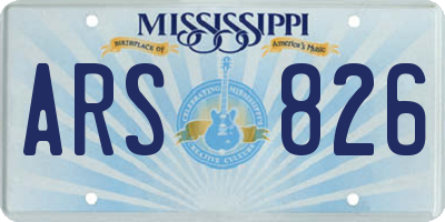 MS license plate ARS826