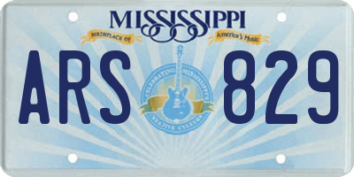 MS license plate ARS829