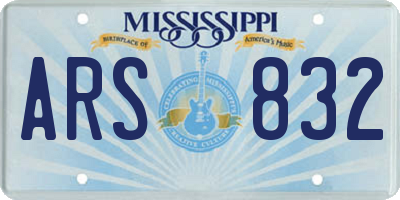 MS license plate ARS832