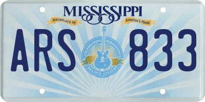 MS license plate ARS833