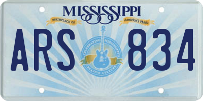 MS license plate ARS834