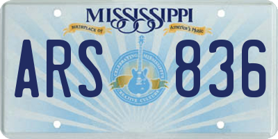 MS license plate ARS836