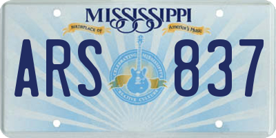 MS license plate ARS837