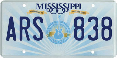 MS license plate ARS838