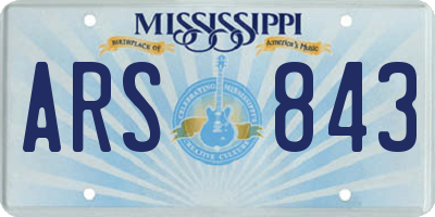 MS license plate ARS843
