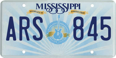 MS license plate ARS845