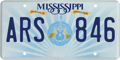 MS license plate ARS846