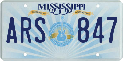 MS license plate ARS847