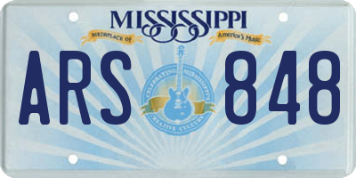 MS license plate ARS848