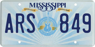 MS license plate ARS849