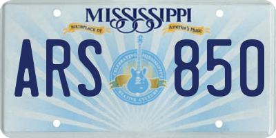 MS license plate ARS850