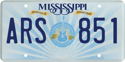 MS license plate ARS851