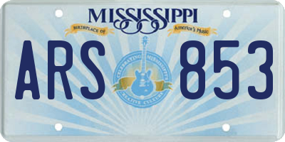 MS license plate ARS853