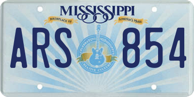 MS license plate ARS854