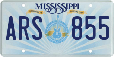 MS license plate ARS855