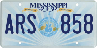 MS license plate ARS858