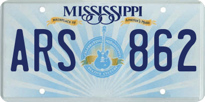 MS license plate ARS862