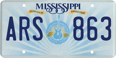 MS license plate ARS863